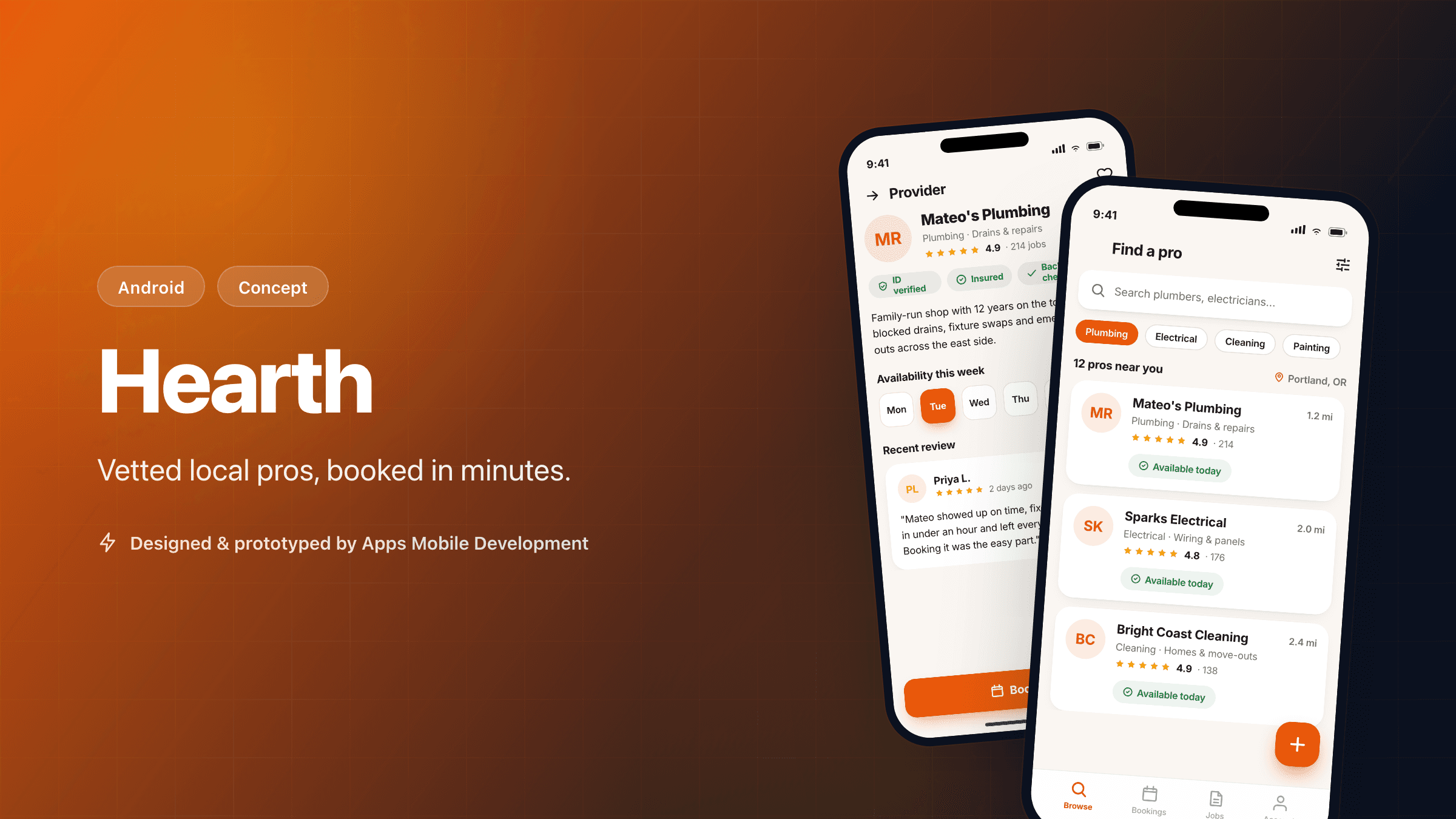 Hearth — A Trustworthy Local Home-Services Marketplace — Local services marketplace app concept